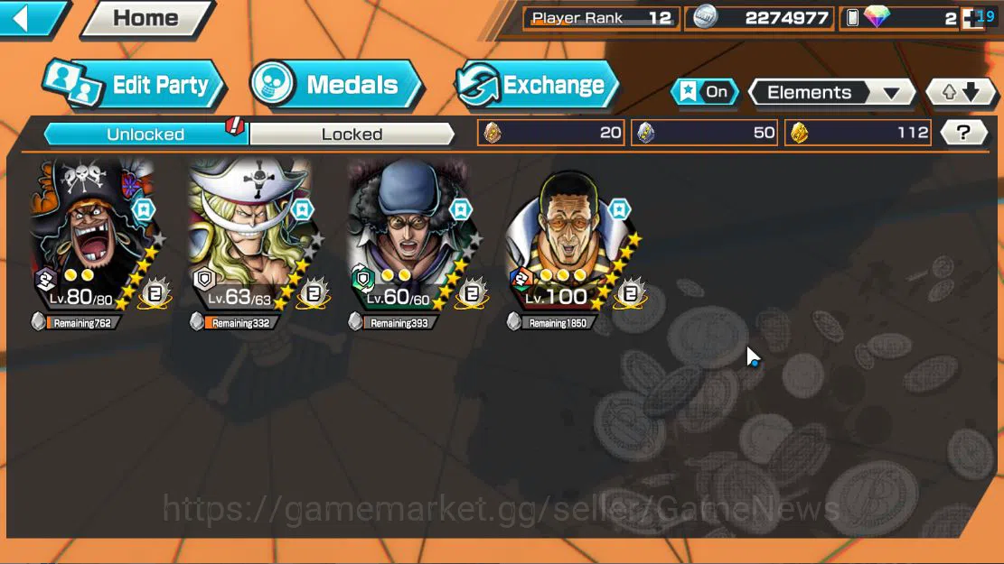 One Piece Bounty Rush Accounts Global|4 EX 1Max|TFE Marshal D.Teach,Bp Kuzan,GP E image 5