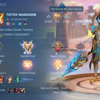 Mobile Legends: Bang Bang Accounts Collector Hero 128|Skin 267|Ex Immo 100|X.Borg MetroZero,Beatrix PRIME,Floryn