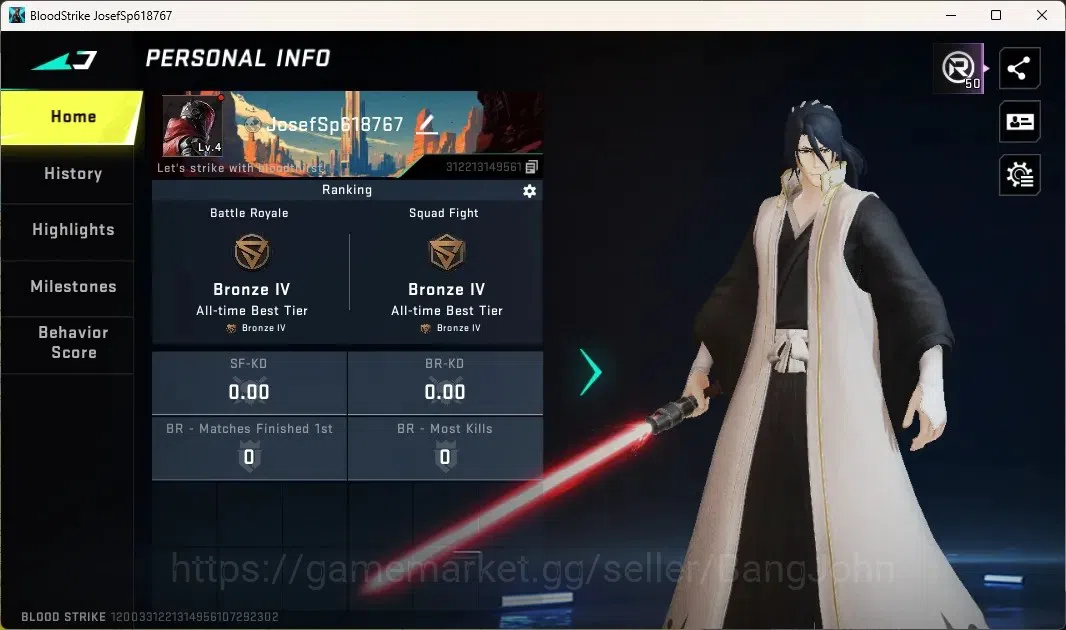 Blood Strike Accounts Others ASIA | 1 Ultra Melee: Dark Force| 1 BLEACH Striker | 1 ULTRA Striker|2 Legendary Guns|Check SS 1