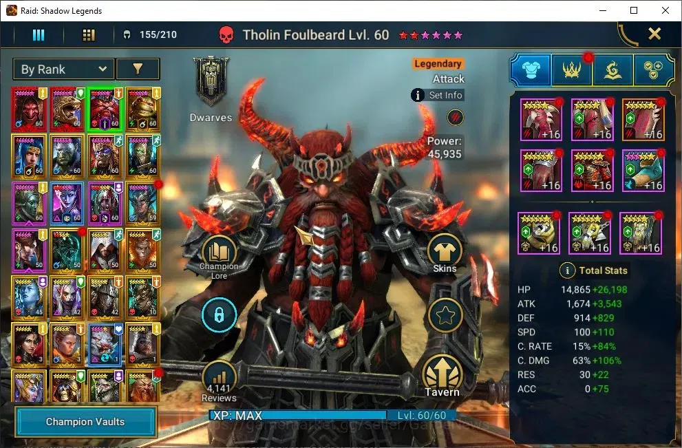 Raid: Shadow Legends Accounts Lv55 1,3M Power|3 Mythic(Komidus,Androc,Tholin)28  image 5