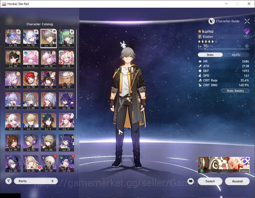 Honkai Star Rail Accounts Asia|TL 60|15 Limited|Castorice&Archer PremTeam|(C image 4