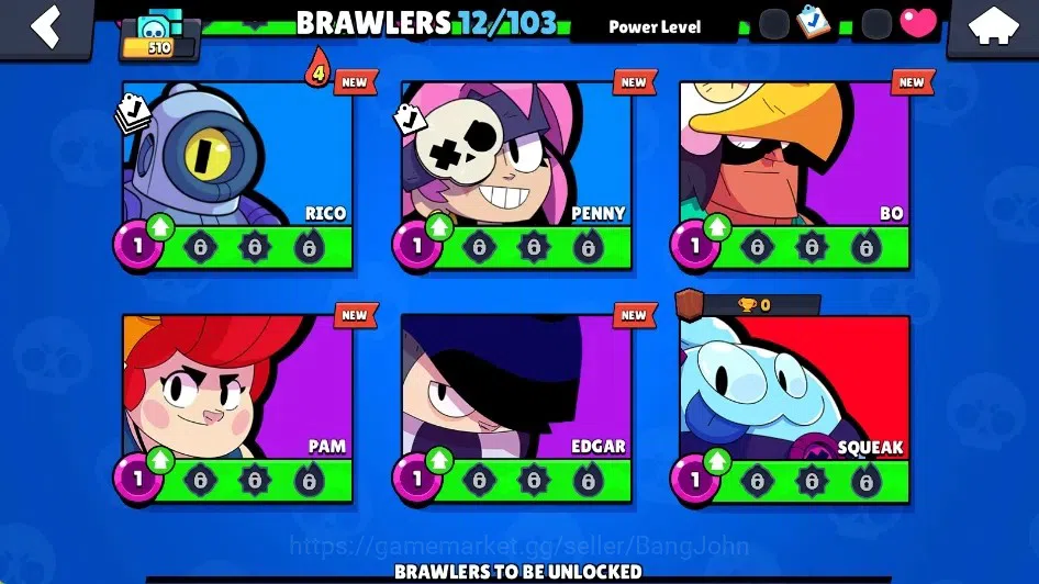 Brawl Stars Accounts Global|510 Trophy|12 Brawlers-1 Max Lv. [Sandy]|5k image 5