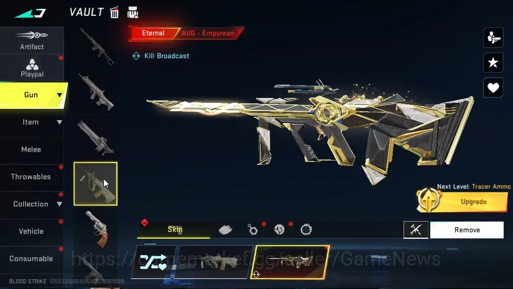 Blood Strike Accounts Collab Skin Asia|Eternal AUG Empyrean Lv2|Collab AOT Battle of Faith|Ultra Galil Knight,Raid 1
