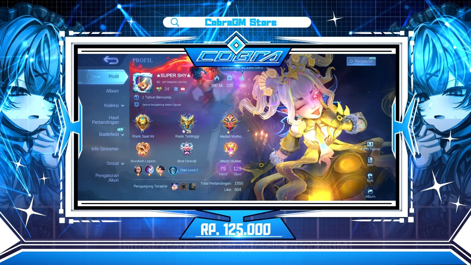 Mobile Legends: Bang Bang Accounts Others Akun Mobile Legends Skin 125 - Grand 2 - Exquisite 2 - Epic 14 - Special 31 1