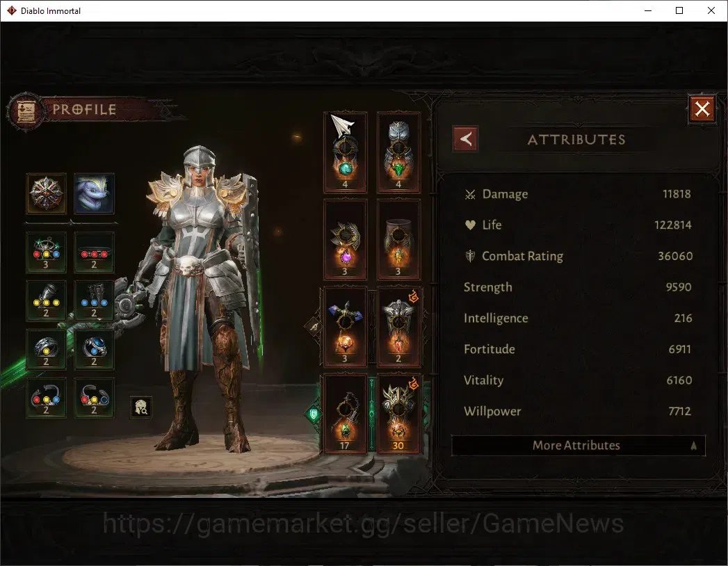 Diablo Immortal Accounts NA - High Heavens|CS ON|Lv60(540)|Crusader|36k CR| image 3