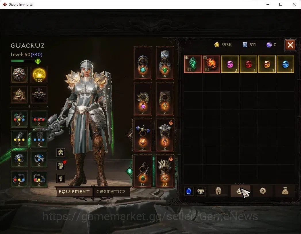 Diablo Immortal Accounts NA - High Heavens|CS ON|Lv60(540)|Crusader|36k CR| image 6