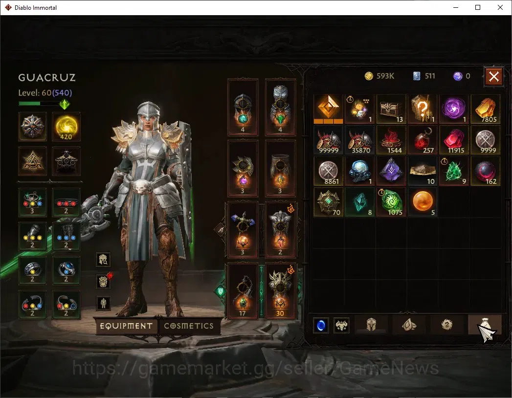 Diablo Immortal Accounts NA - High Heavens|CS ON|Lv60(540)|Crusader|36k CR| image 7