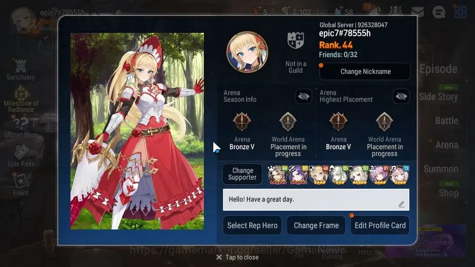 Epic Seven Accounts GLOBAL Unverif|New Era|6 ML(A Tywin,E Ilynav,LW Pe image 2