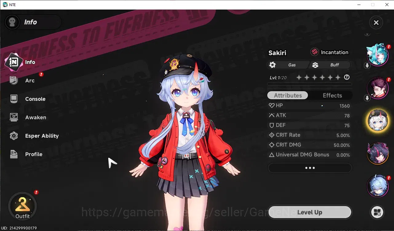 Neverness to Everness Accounts GLOBAL ASIA|HL 3|3 SSR 2 Limited Shinku,NanallyA1,Sakiri + 1 SSR Selector|Underboss 5