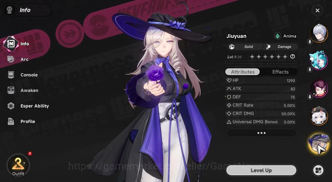Neverness to Everness Accounts Global NA |HL 3| 4 SSR [Hotori,Jiuyuan,Sakiri,Fadi image 3