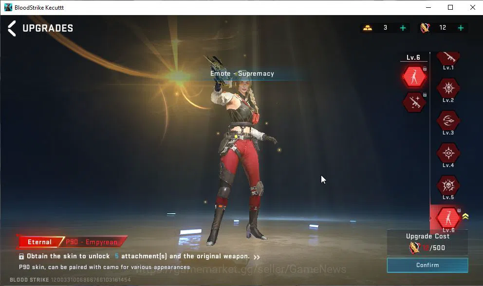 Blood Strike Accounts ASIA|3 ETERNAL[P90 Lv5,Melee Chainblade,ZERO-Oda]| image 12