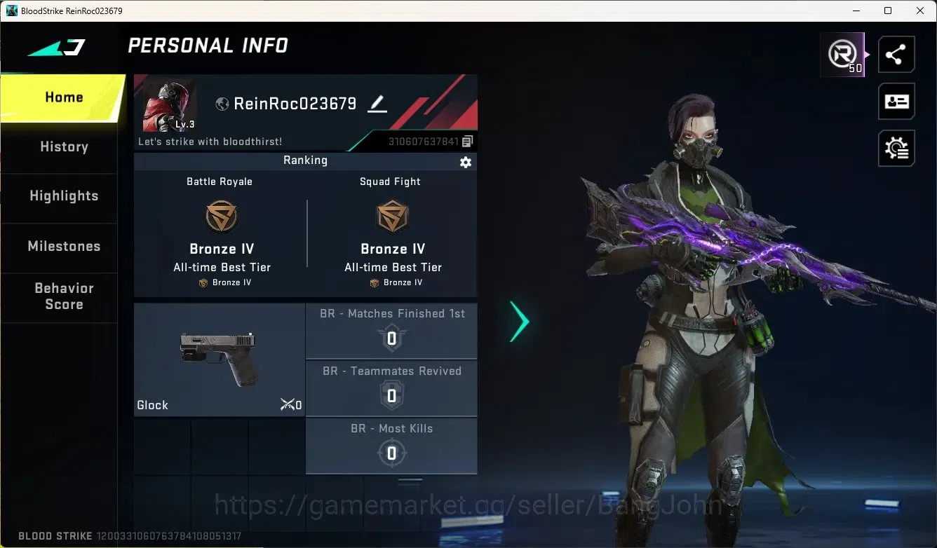 Blood Strike Accounts Others ASIA|2 Eternal Gun: Kala-Whisper & Galil - Blight's Embrace|4 Legendary Gun|1 Epic 1