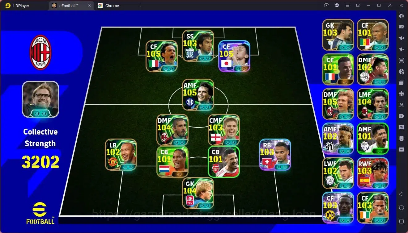 eFootball Accounts Legends & Iconic Players Mobile |PW 3202|Epic Pirlo,Inzaghi,Matthaus,Dorgba,Gattuso Etc|Showtime 1