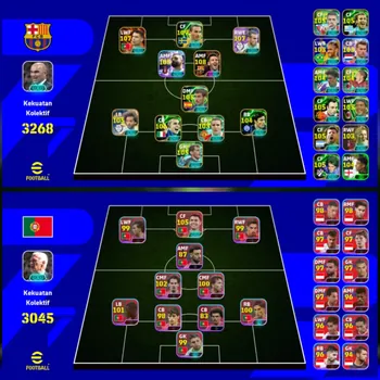 eFootball Accounts Starter 22 Manager Booster Ovr 3268+ || 1233 All Player Not Base ||  Many Rare Card  || Cheapest