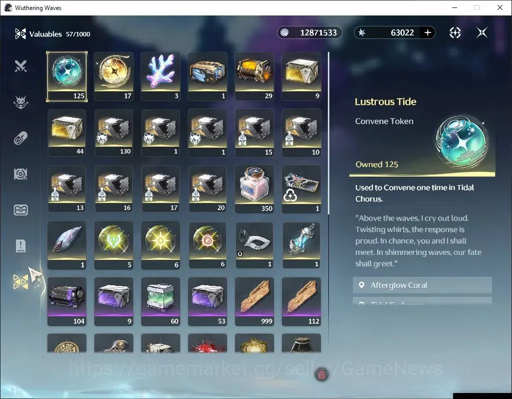 Wuthering Waves Accounts Mid-Game SEA |UL 46|Ready Gacha|63K Astrite+17 Radiant Tide,125 Lustrous Tide|DB Lvl 29|MC Male|Log 9