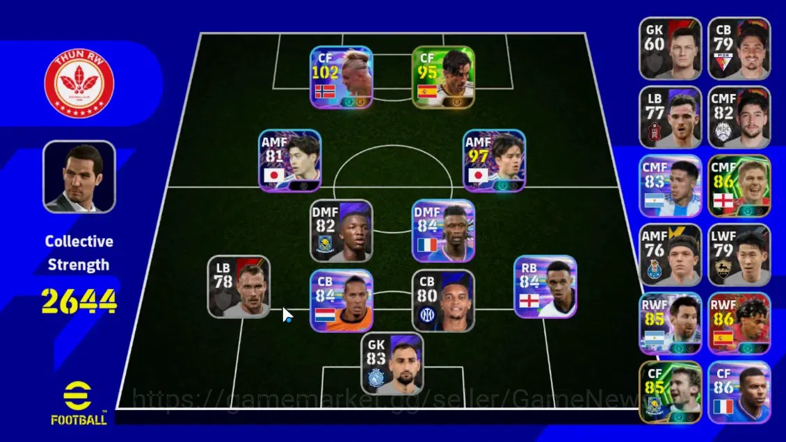 eFootball Accounts Legends & Iconic Players Android|Show Time Erling Haaland,Lionel Messi,Lamine Yamal,Steven 1