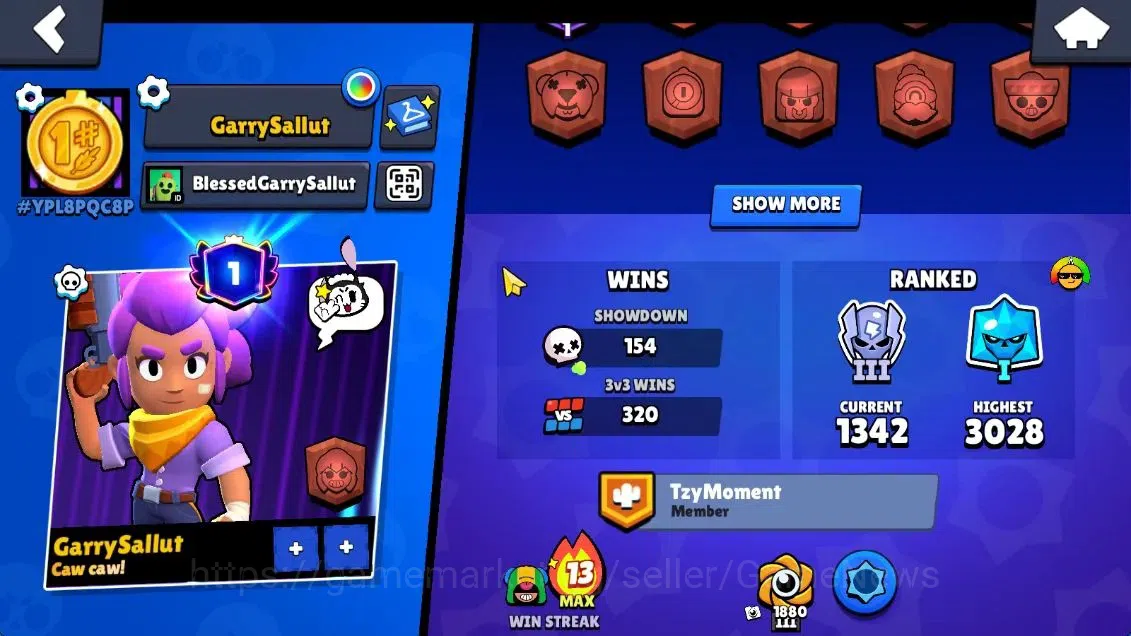 Brawl Stars Accounts 3806 Trophy|3,8K Bling|41 Brawlers 3 MaxLvl[Crow+F image 3