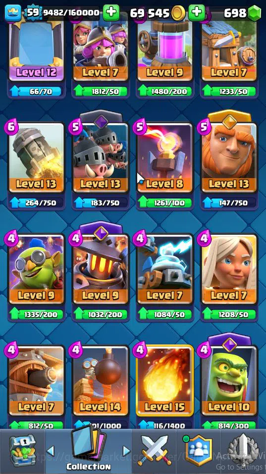 Clash Royale Accounts Lv 59|Trophy 10410|KTL 15|Limited Skin|Card 121|2 image 17