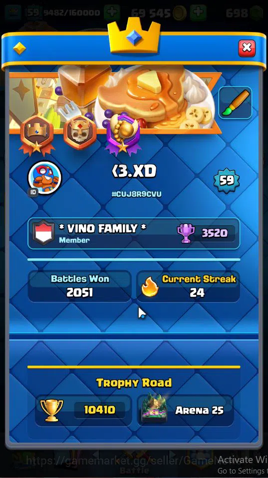 Clash Royale Accounts Lv 59|Trophy 10410|KTL 15|Limited Skin|Card 121|2 image 2