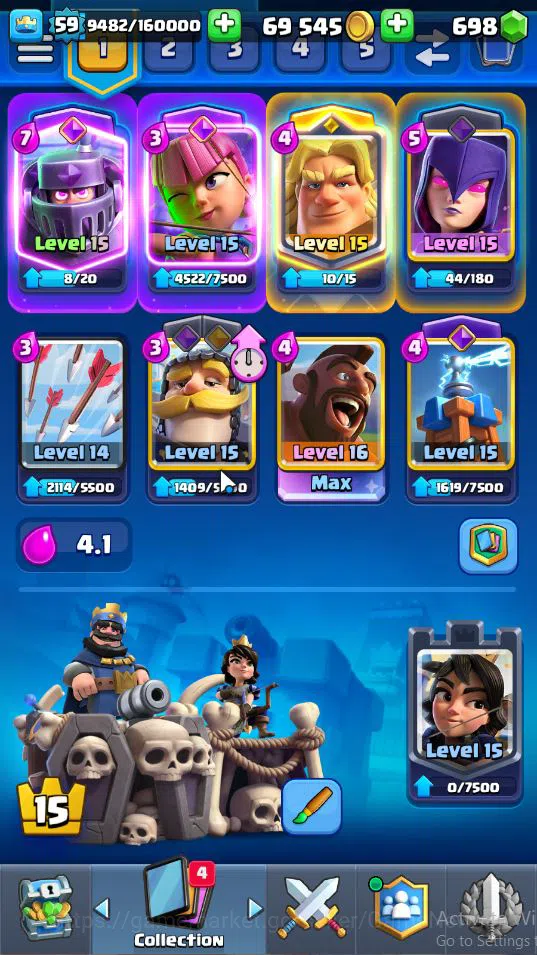 Clash Royale Accounts Lv 59|Trophy 10410|KTL 15|Limited Skin|Card 121|2 image 3