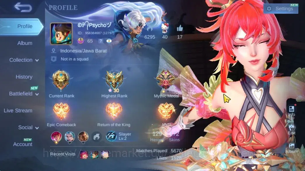 Mobile Legends: Bang Bang Accounts Hero 129|Skin 172|CC Nata,Lbox Guinevere,Fanny(Lig image 2