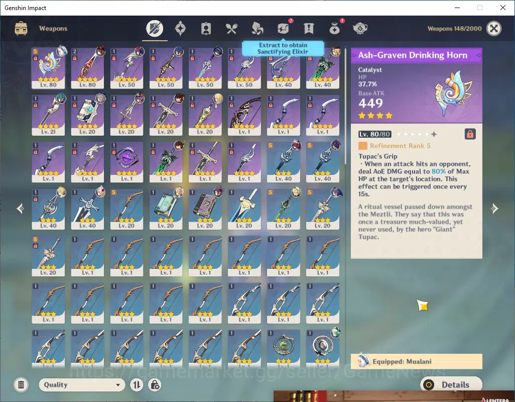 Genshin Impact Accounts Mid Game ASIA|AR 45|5 Limited|Mualani,Xilonen,HuTao,Navia,Clorinde|Fragile Resin 50|Low Explore 4
