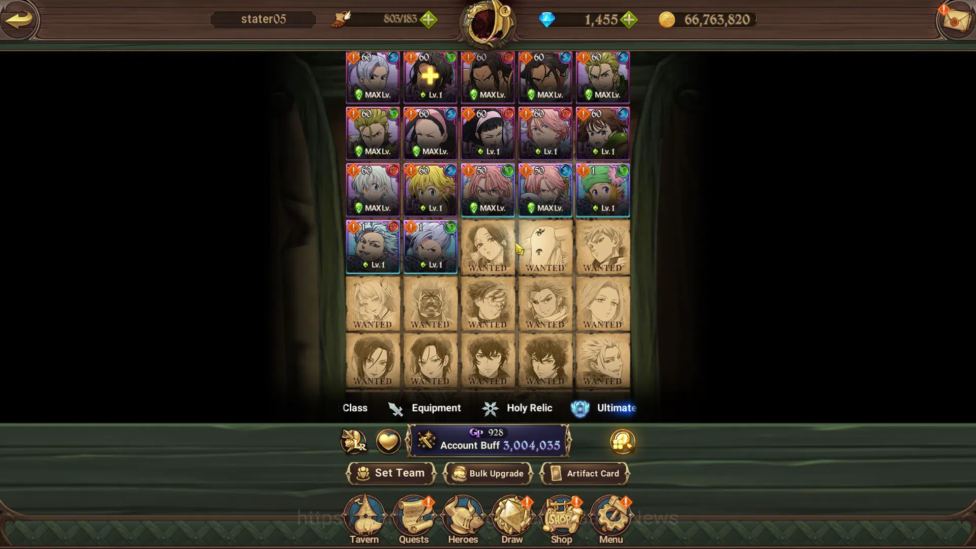 The Seven Deadly Sins: Grand Cross Accounts Midgame Global|3M CC|1455 Dm|1 LR+7 UR+Colleb Fire 11