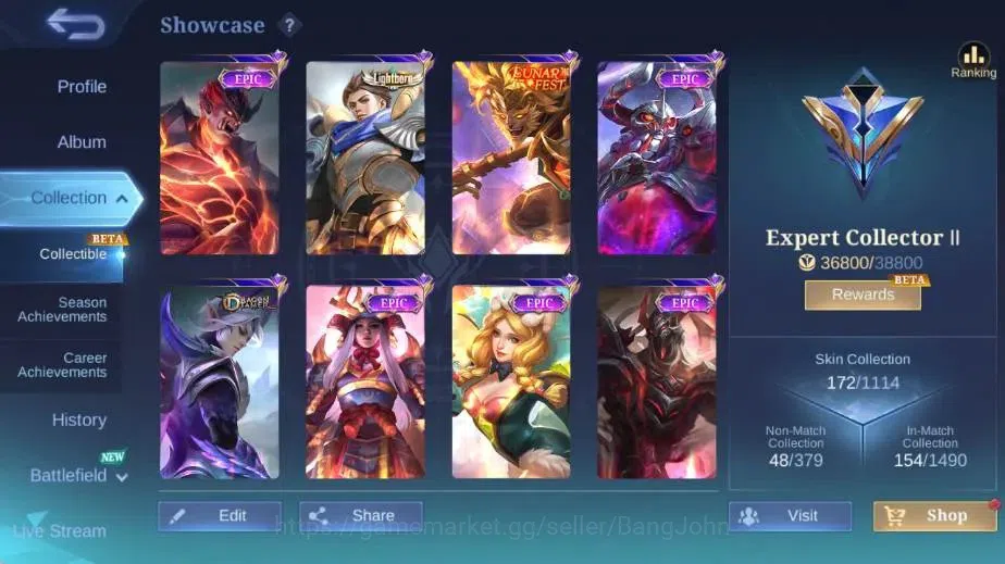 Mobile Legends: Bang Bang Accounts Global|Skin 172|Expert|Collector Natalia,PACE Fann image 2