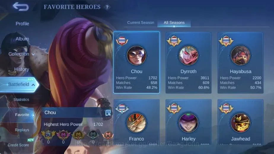Mobile Legends: Bang Bang Accounts Global|Skin 172|Expert|Collector Natalia,PACE Fann image 4