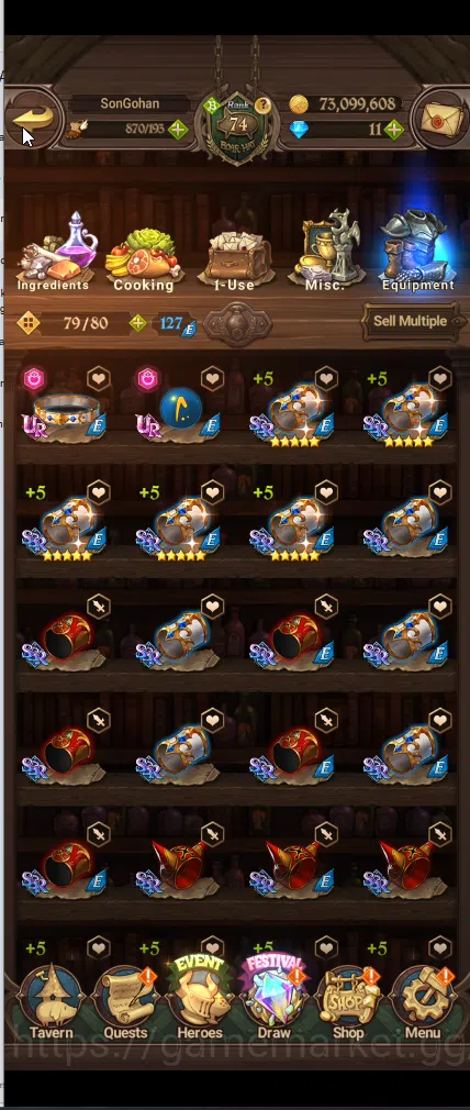 The Seven Deadly Sins: Grand Cross Accounts Others ASIA | 1,9M CC | 1 LR elizabeth | 4 UR Merlin & Escanor,DKM,ODK, SABUNAK 10