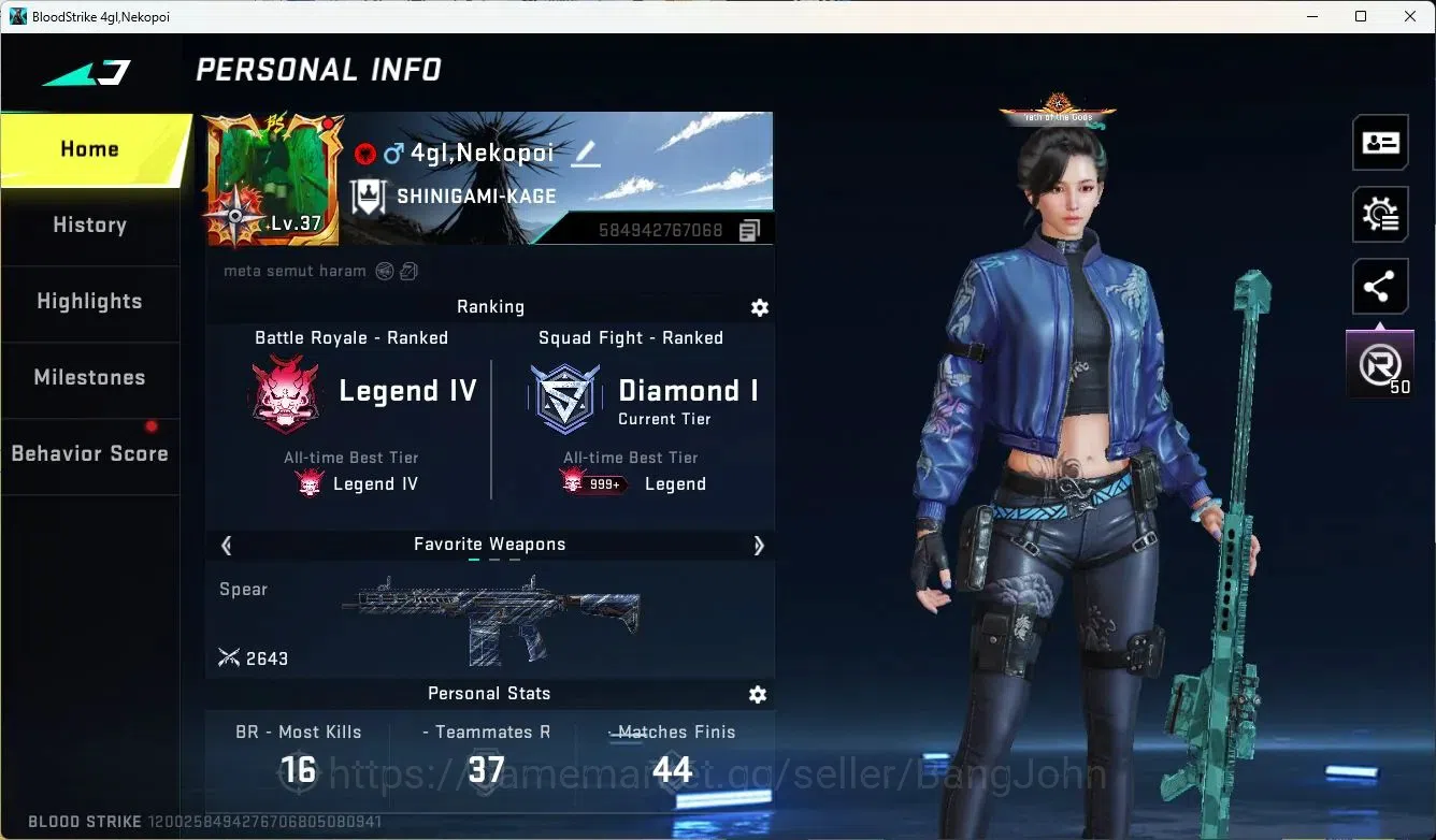 Blood Strike Accounts ASIA |COLLAB=AK47,KAR98K,QBZ95|LIMITED=AR97|ULTRA= image 2