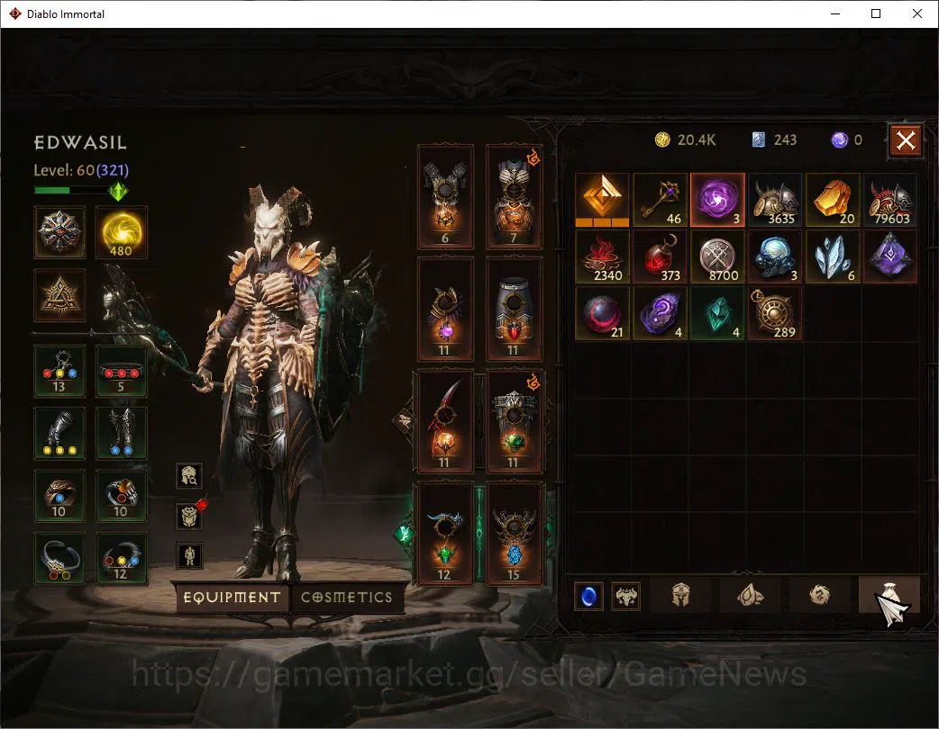 Diablo Immortal Accounts SEA - Vasily|Lv60 (321) Necromancer|31K CR|Reso 48 image 7