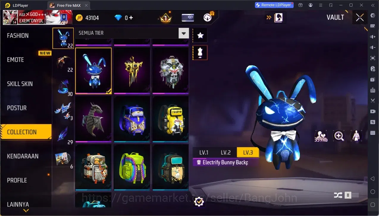 Free Fire Accounts Indonesia | Vault 1000| 2 EVO (UMP Lv3, Tinju Lv2) image 15