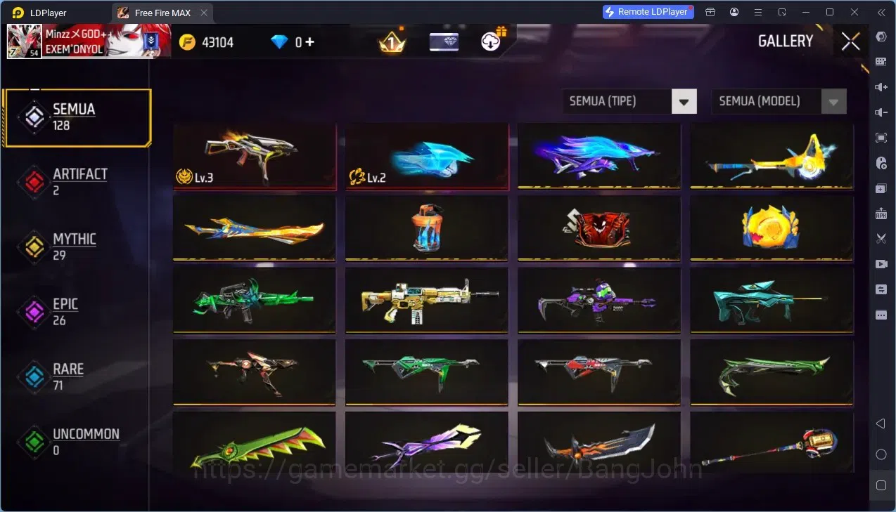 Free Fire Accounts Indonesia | Vault 1000| 2 EVO (UMP Lv3, Tinju Lv2) image 3