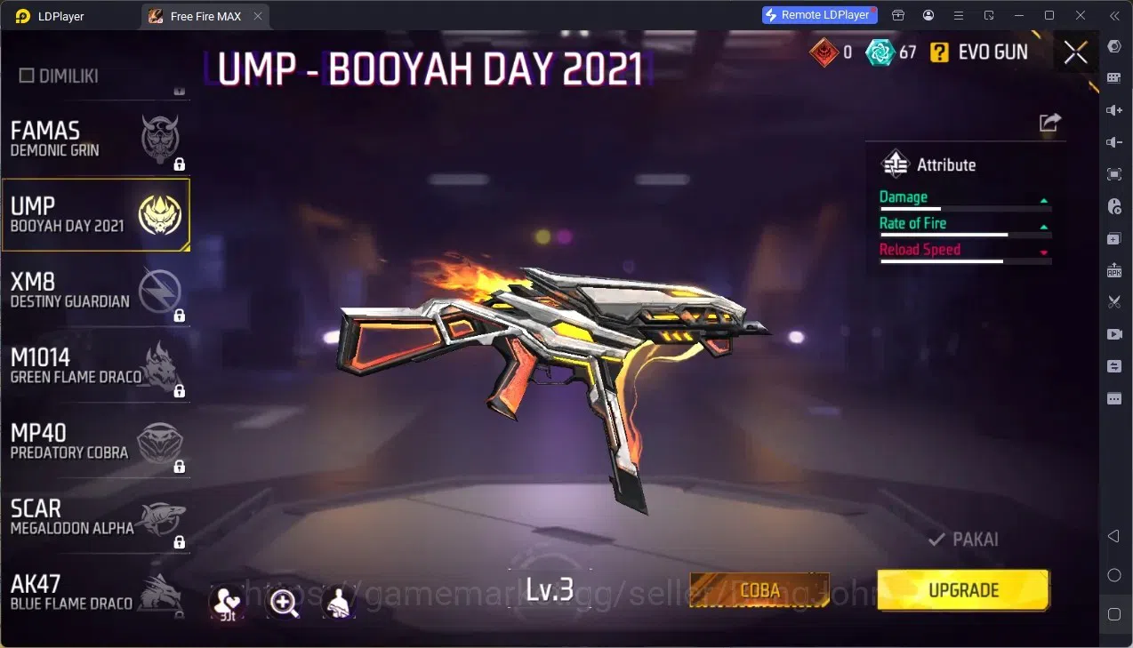 Free Fire Accounts Indonesia | Vault 1000| 2 EVO (UMP Lv3, Tinju Lv2) image 4