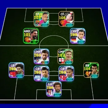 eFootball Accounts High-End Android|PW 3198|Jamal Muslala Show T,PE Aubameyang Epic,Wayne Rooney Epic,Vozinha Show T