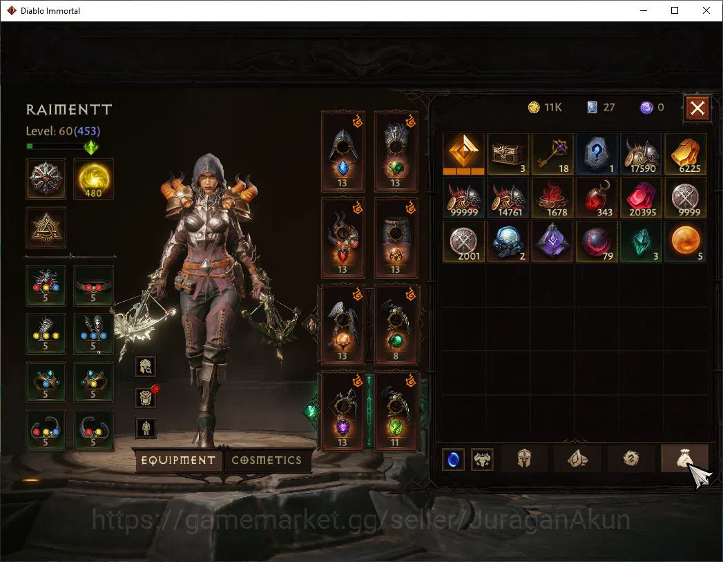 Diablo Immortal Accounts SEA - Anu | Lv60(453)Demon Hunter| 31K CR|Reso 480 image 8