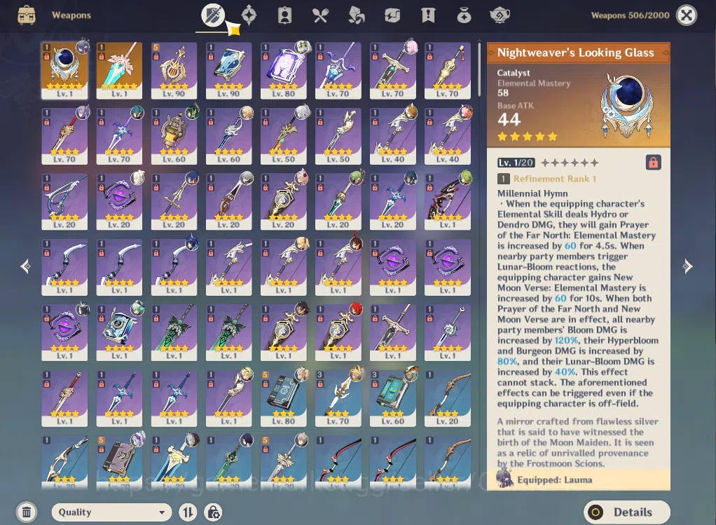 Genshin Impact Accounts ASIA|AR55|4Limited+2(*5Weapon)|Nefer,Lauma,Nahida, image 12