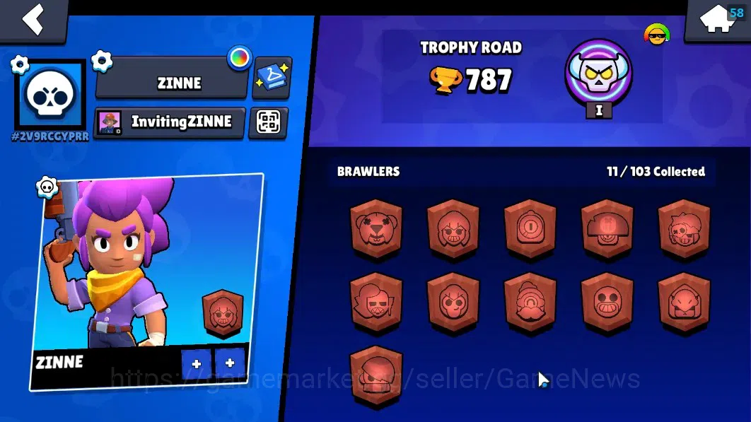 Brawl Stars Accounts 787 Trophy|11 Brawlers 1 Max Lvl (Emz Full Buffies image 2