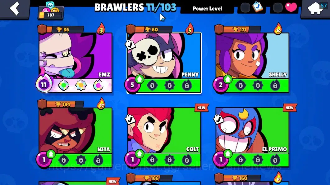 Brawl Stars Accounts 787 Trophy|11 Brawlers 1 Max Lvl (Emz Full Buffies image 7
