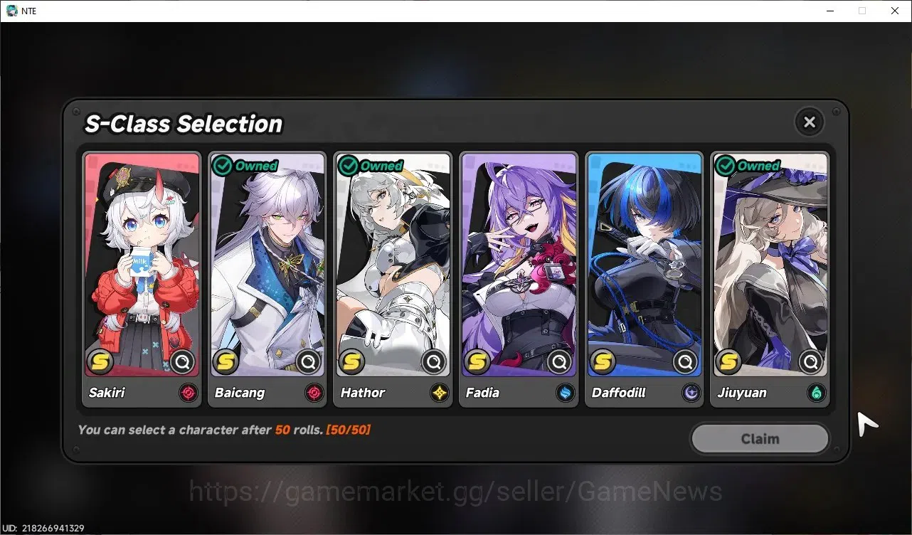 Neverness to Everness Accounts GLOBAL EU|HL 3|4 SSR|Hotori+Sign,Jiuyuan,Hathor,Baicang+Sign|2 Selector ON|Female MC|Log 8