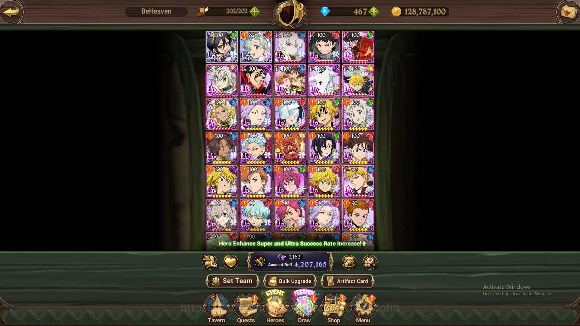 The Seven Deadly Sins: Grand Cross Accounts Others ASIA|4.2m CC|DM467|2LR Merlin4/6,Elizabeth|collab Sho,Shinra|UR 10