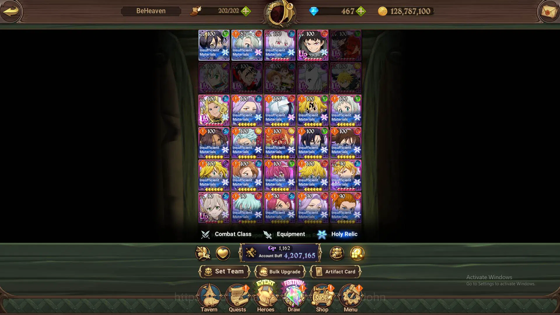The Seven Deadly Sins: Grand Cross Accounts Others ASIA|4.2m CC|DM467|2LR Merlin4/6,Elizabeth|collab Sho,Shinra|UR 11