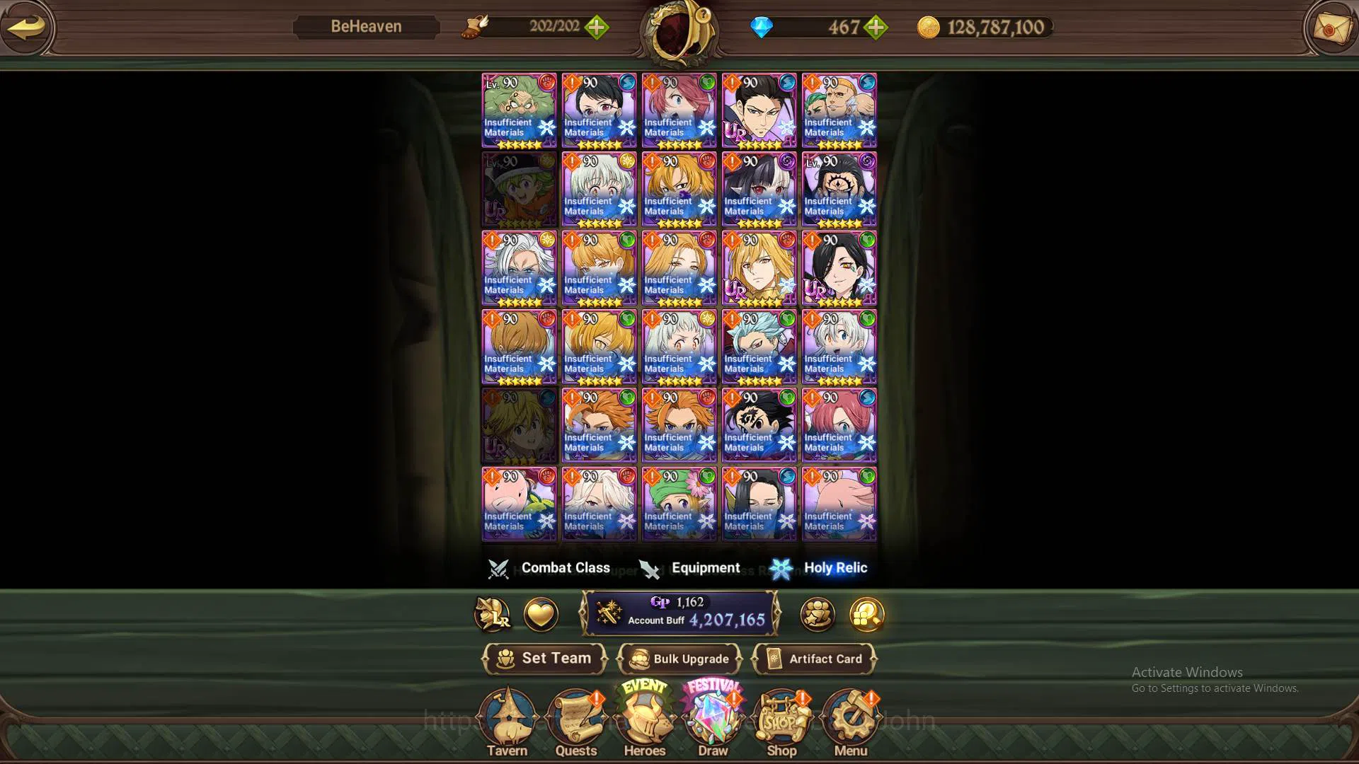 The Seven Deadly Sins: Grand Cross Accounts Others ASIA|4.2m CC|DM467|2LR Merlin4/6,Elizabeth|collab Sho,Shinra|UR 12