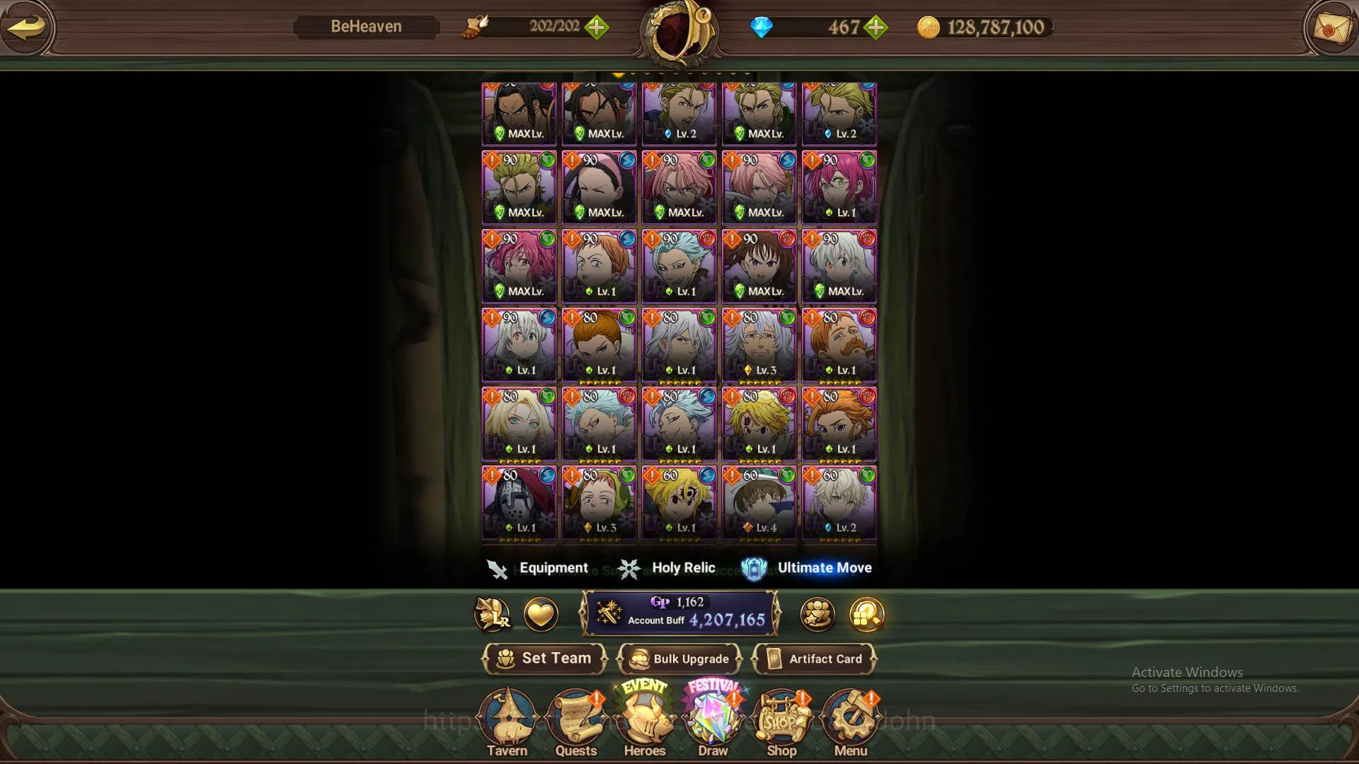 The Seven Deadly Sins: Grand Cross Accounts Others ASIA|4.2m CC|DM467|2LR Merlin4/6,Elizabeth|collab Sho,Shinra|UR 17