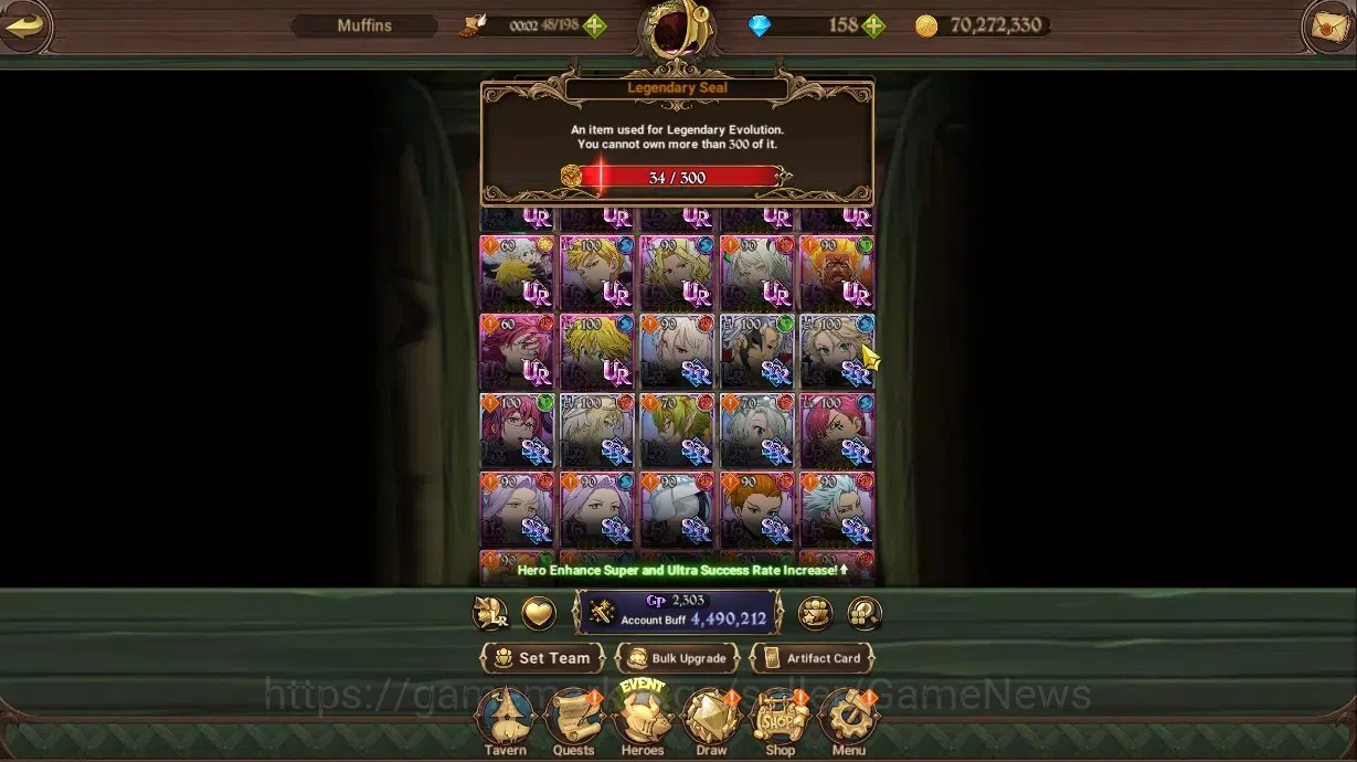 The Seven Deadly Sins: Grand Cross Accounts Endgame ASIA|4,4M CC|158 DM|7 LR+12 UR+Collab 1