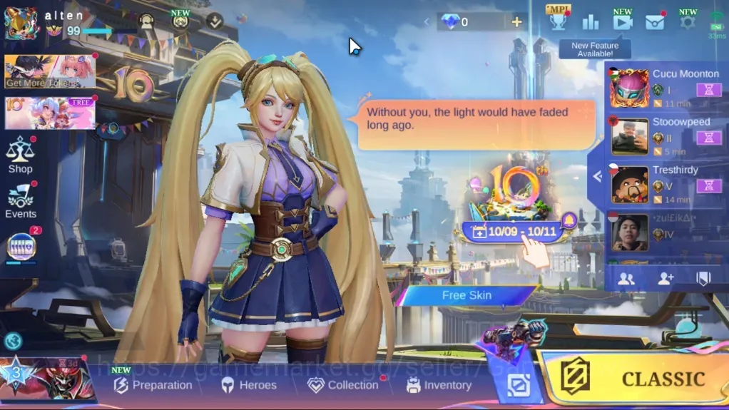 Mobile Legends: Bang Bang Accounts Collector Hero 133|Skin 1