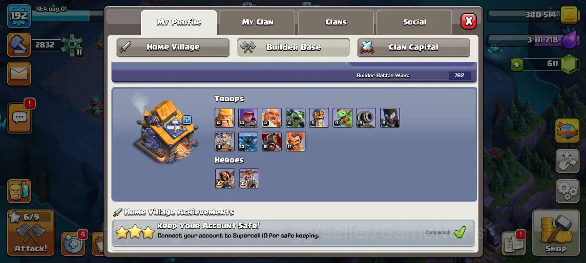 Clash of Clans Accounts TH 16 - BH 10|LV 192|TROPHY 4316|HH 9|BK 83,AQ 89, image 6