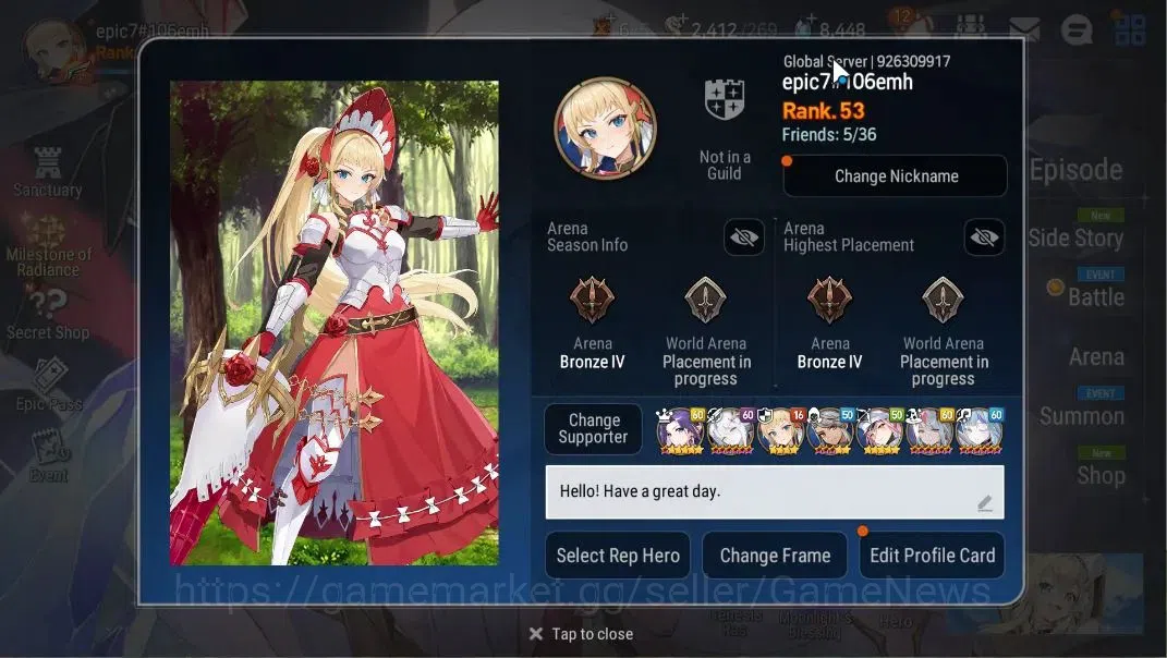 Epic Seven Accounts GLOBAL Unverif|NewEra|6 ML(Salome,NM Luna,BHwayoun image 2