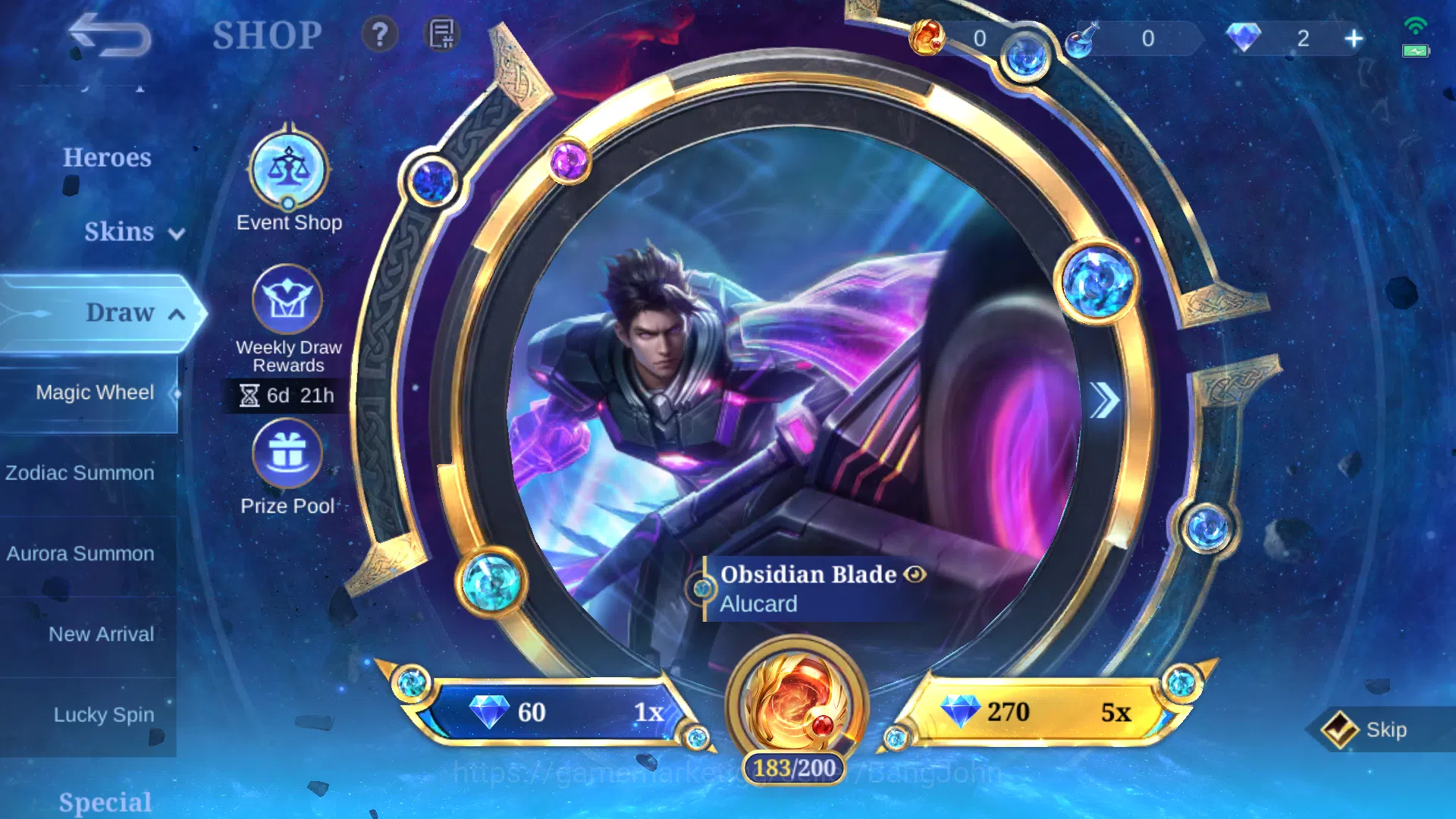 Mobile Legends: Bang Bang Accounts Skin 485 | Spec Exp & MM | Legend Alucard | Sasuke image 11